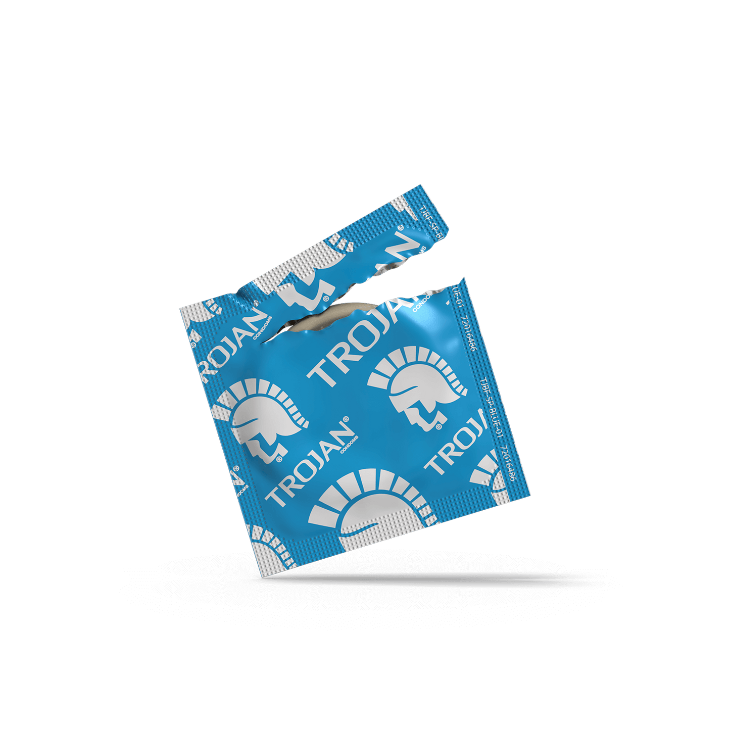 One of the individually-wrapped condom wrappers for the Trojan ENZ | Kinkly