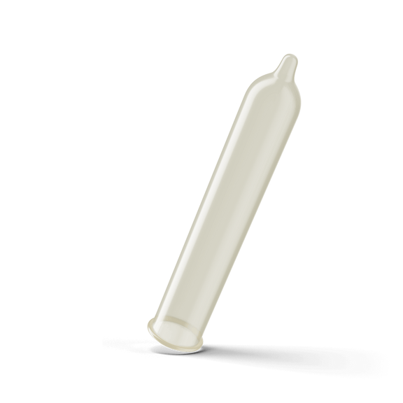 The Trojan ENZ shown unrolled, showcasing the straight, simple design with reservoir tip of the condom | Kinkly