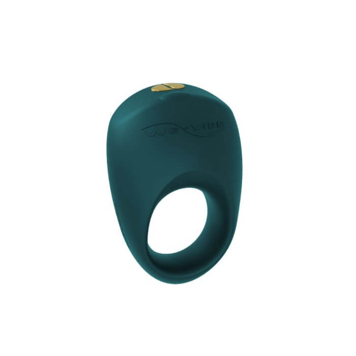 Close-up of the We-Vibe Pivot showcases the two buttons on the topside of the cock ring, allowing for easy control of the cock ring. | Kinkly Shop