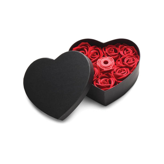 The XR Bloomgasm Rose Lover's Gift Box in Red up against a plain white background | Kinkly Shop