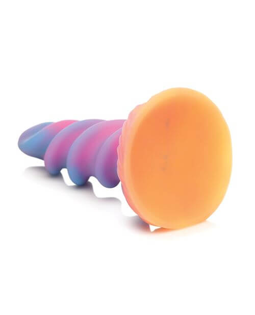 Close-up of the concave base of the XR Brands Moon Rider. It looks like a suction cup that would stick to flat surfaces. | Kinkly Shop