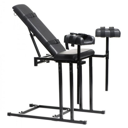 The Master Series Extreme Obedience Chair in front of a plain white background | Kinkly Shop