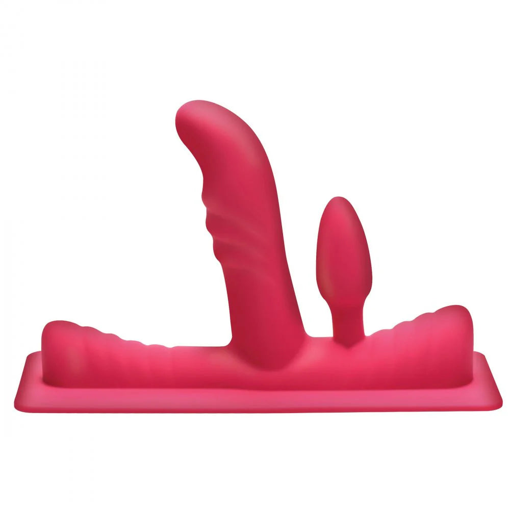 One of the included attachments with the Sex Saddle Pro. It has an insertable vaginal probe and an anal plug. | Kinkly Shop