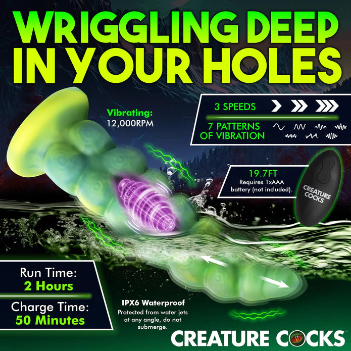 Squirmer Thrusting & Vibrating Dildo Creature Cocks Fantasy Toy Kinkly Shop Squirmer Thrusting & Vibrating Dildo Creature Cocks Fantasy Toy Kinkly Shop