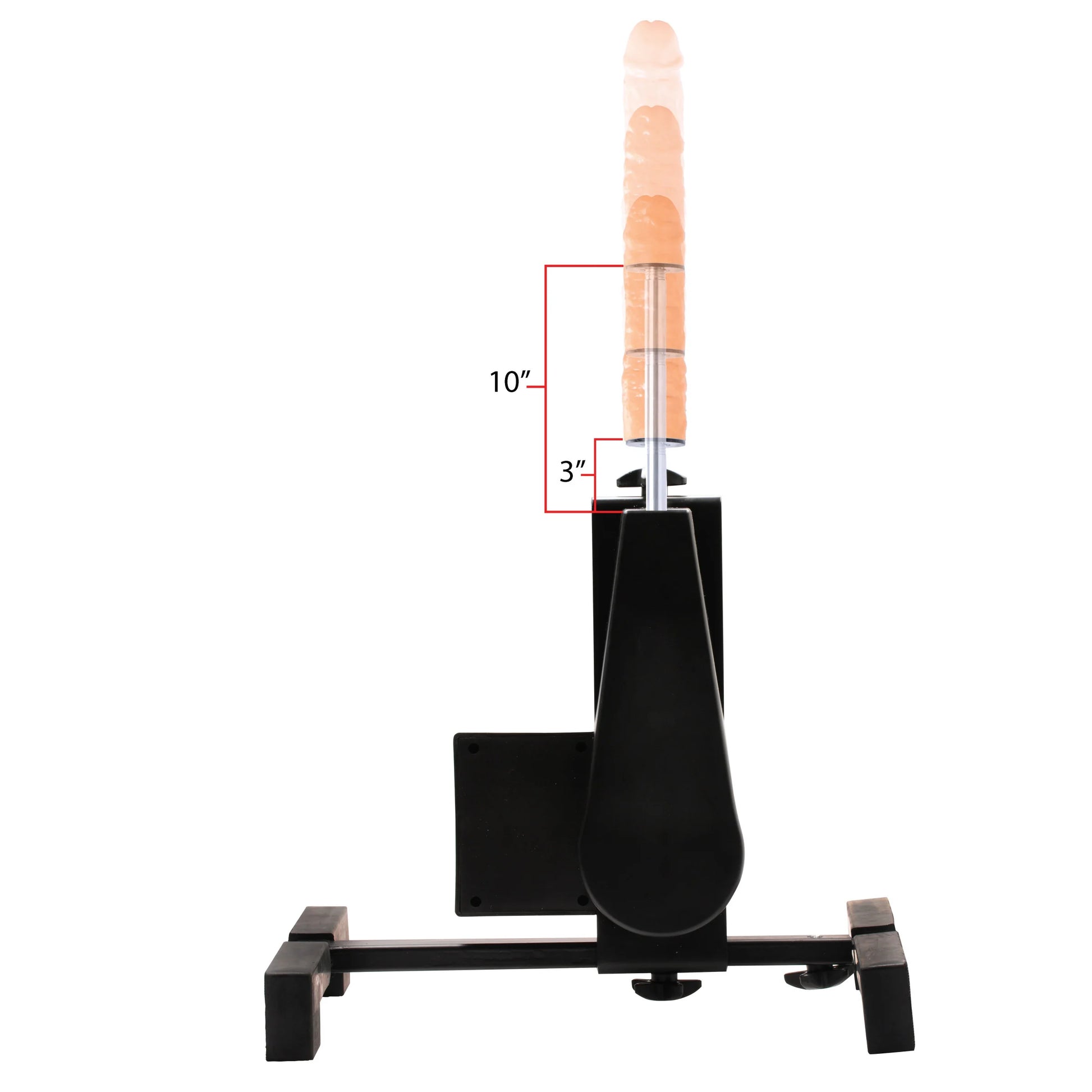 Measurements on the image showcase the Versa Fük Machine's 7" long thrusting length. | Kinkly Shop