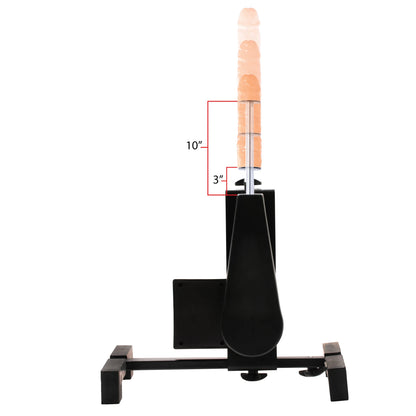 Measurements on the image showcase the Versa Fük Machine's 7" long thrusting length. | Kinkly Shop