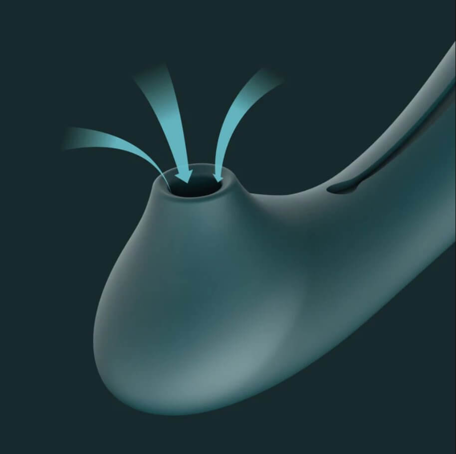 Close-up of the hollow tip sleeve that can be slid on top of the ZALO Queen vibrator. | Kinkly Shop