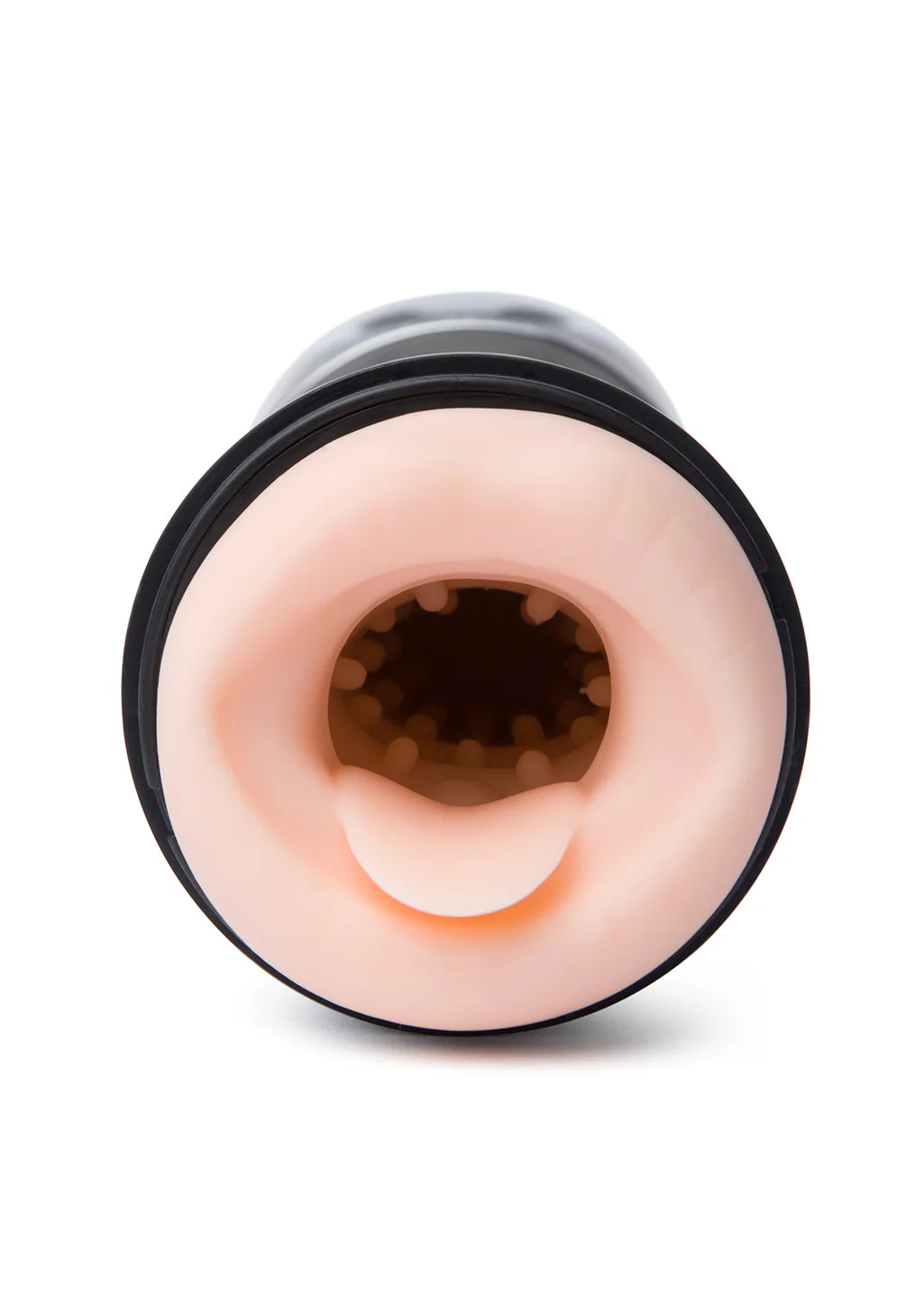 Close-up of the entrance of the stroker. It features a faux mouth and pair of lips. | Kinkly Shop