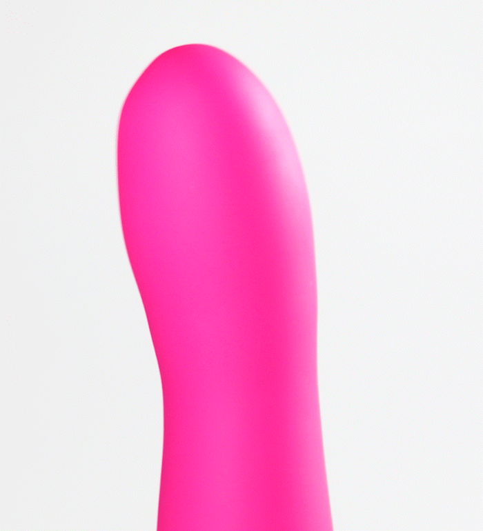 GIF of the rotating tip of the FemmeFunn Rora Rotating Bullet. The GIF is a close-up of the tip of the vibrator rotating. | Kinkly Shop