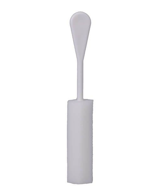 The Awkward Essentials Dripsticks. It looks like a small, absorbative sponge attached to a handle. | Kinkly Shop