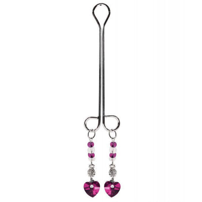 The Bijoux de Nip Clit Clamp with Heart Charm up against a white background | Kinkly Shop