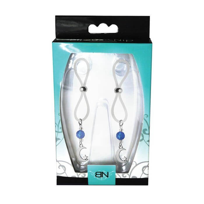 Packaging for the Bijoux de Nip Nipple Halos with Moon and Star Charm | Kinkly Shop