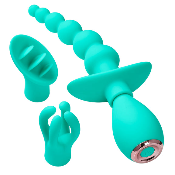 Cloud 9 3-Tip Massager Kit in Teal | Kinkly Shop