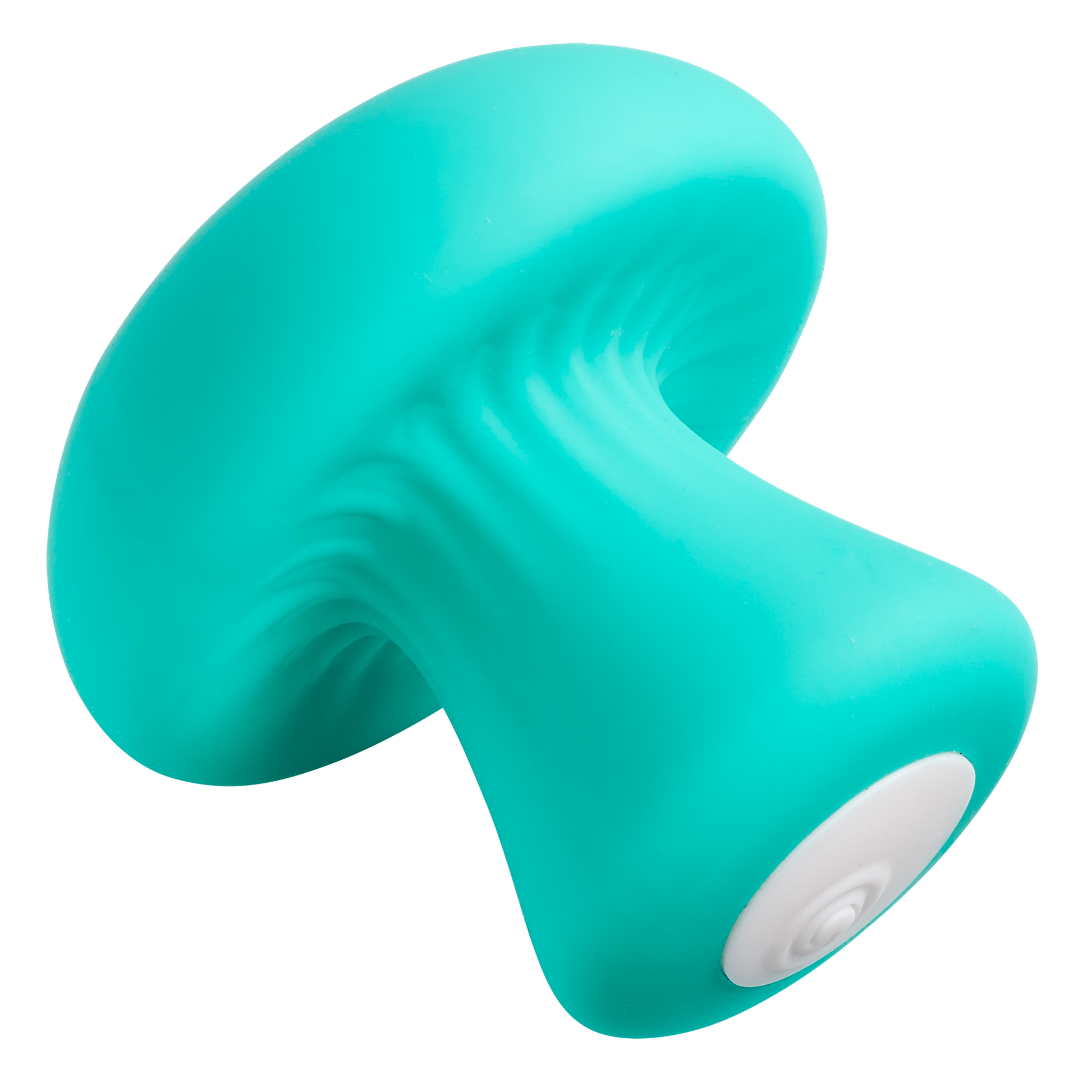 Angled view of the Cloud 9 Mushroom Massager to show the mushroom-like texture underneath the mushroom "cap" | Kinkly Shop