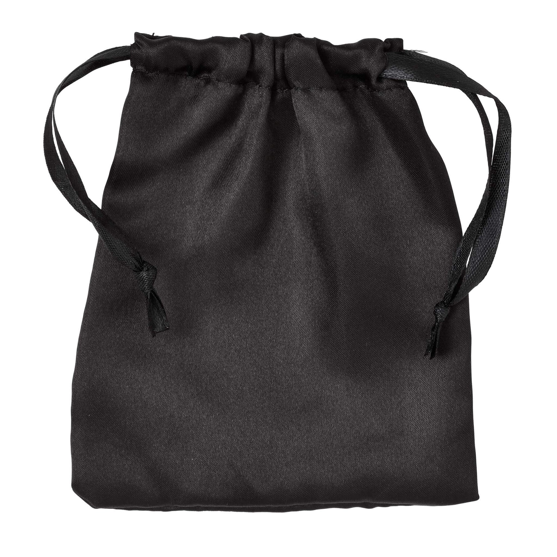 Drawstring black bag that comes with the Cloud 9 Rose Suction Stimulator to store the Rose vibrator and its accessories. | Kinkly Shop