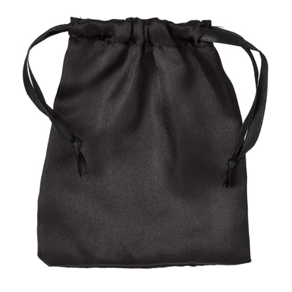 Drawstring black bag that comes with the Cloud 9 Rose Suction Stimulator to store the Rose vibrator and its accessories. | Kinkly Shop