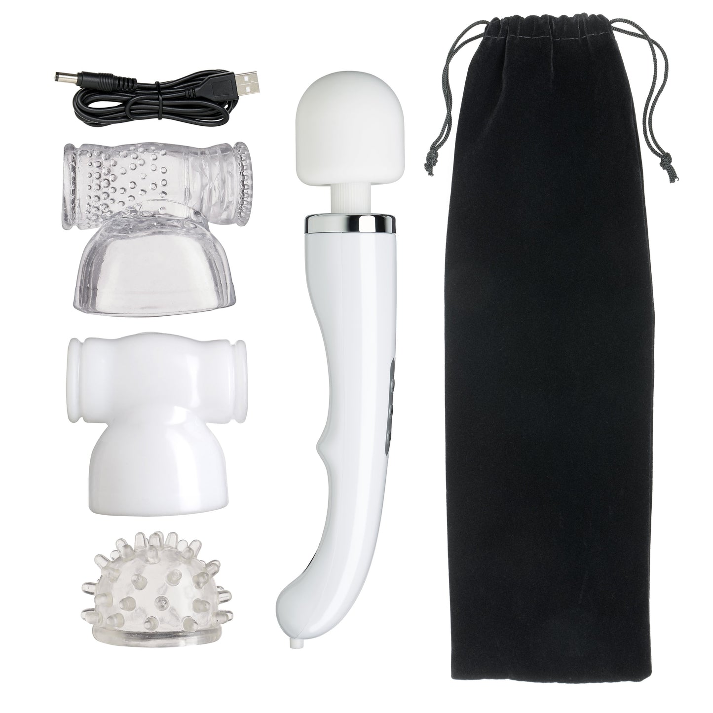 Sideways profile of the wand massager shows that it has a unique ergonomic grip for holding the Cloud 9 Wand Kit | Kinkly Shop