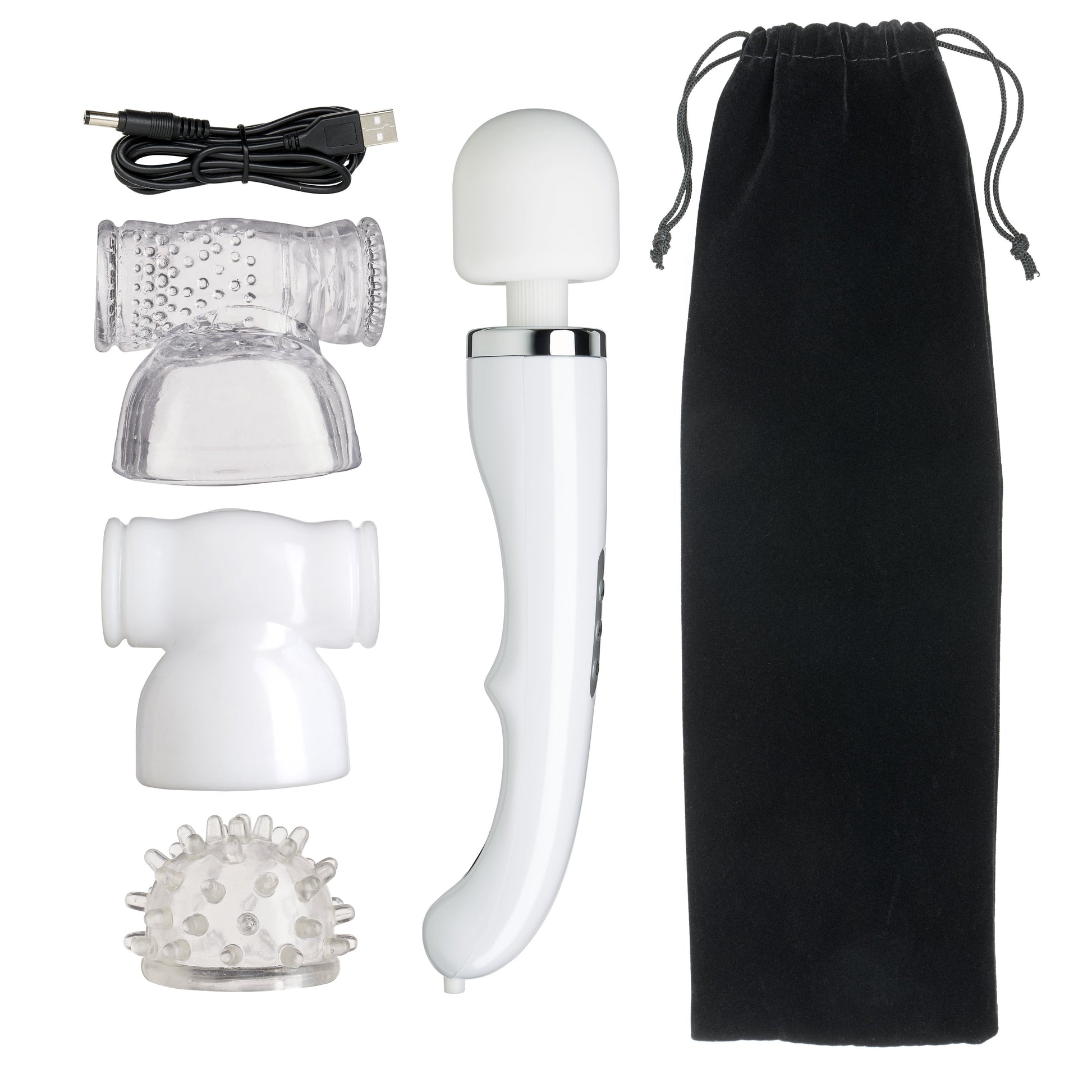 Sideways profile of the wand massager shows that it has a unique ergonomic grip for holding the Cloud 9 Wand Kit | Kinkly Shop