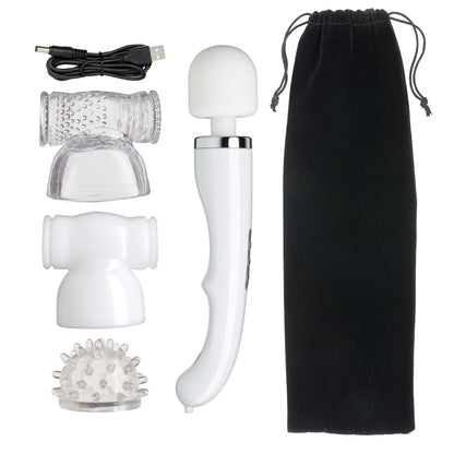 Sideways profile of the wand massager shows that it has a unique ergonomic grip for holding the Cloud 9 Wand Kit | Kinkly Shop