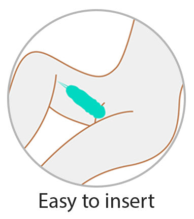Illustration shows a person's legs spread apart while the Cloud 9 Wireless Remote Control Eggs is drawn to show insertion position. Caption reads "Easy to Insert" | Kinkly Shop