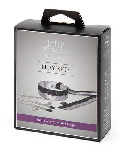 Fifty Shades Satin Collar with Nipple Clamps Soft & Erotic Kinkly Shop Fifty Shades Satin Collar with Nipple Clamps Soft & Erotic Kinkly Shop