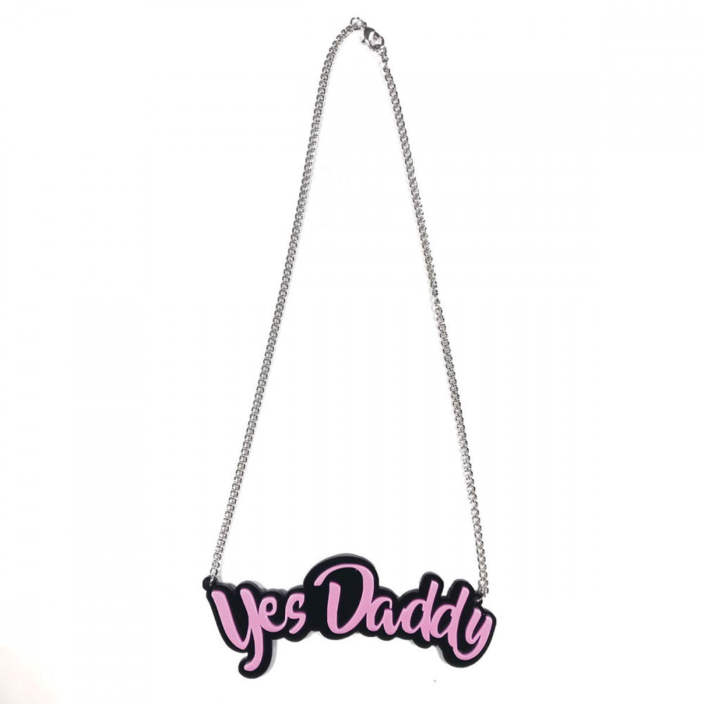 Lay-flat image showing the chain of the Geeky & Kinky Yes Daddy Necklace | Kinkly Shop