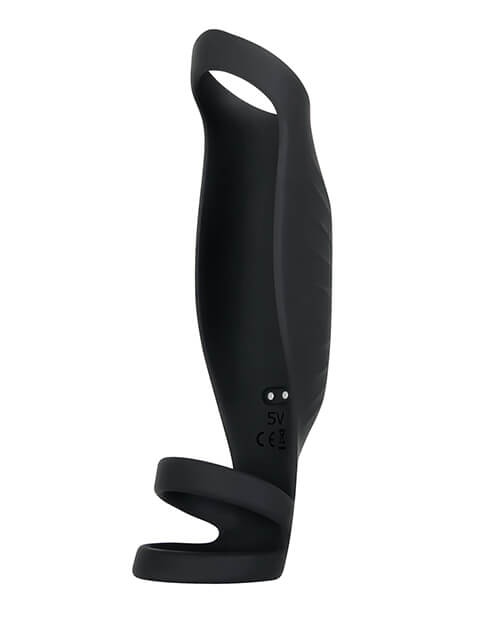 Side view of the Gender X Rocketeer. This showcases the thinner diameter near the top and bottom of the Rocketeer with a thicker diameter near the vibrator area. | Kinkly Shop