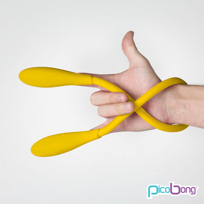 PicoBong Transformer in Yellow wrapped around a hand | Kinkly Shop