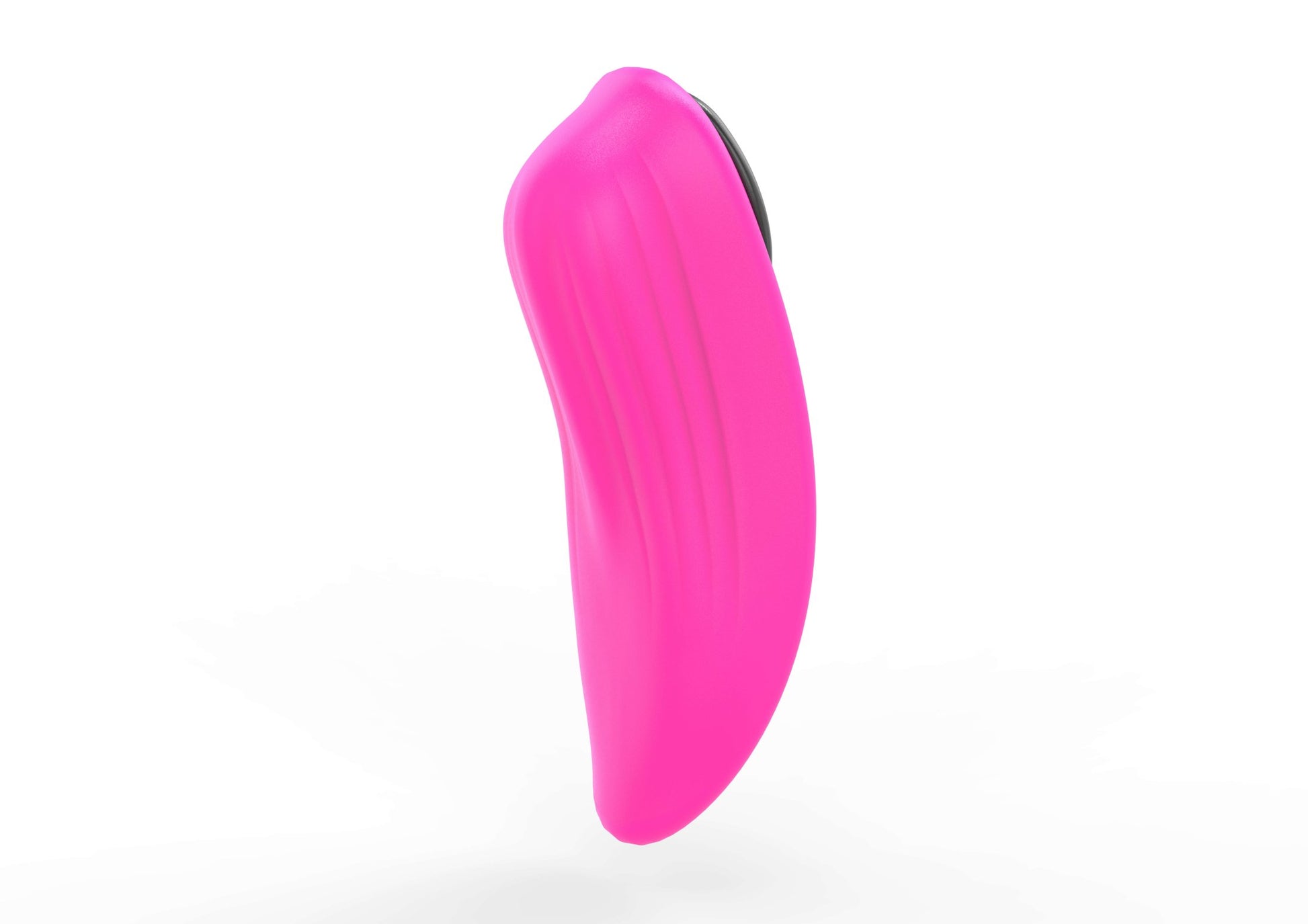 Lovense Ferri up against the white background as a close-up on the deep, protruding end that contacts the clitoris. This showcases the gradual softened triangular shape that the protrusion takes to hit the clitoris. | Kinkly Shop