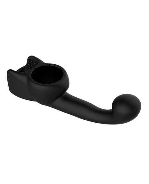 Top down view of the Lovense Domi 2 Penis Attachment. This shows how the attachment fits onto the Domi 2 - which is because the attachment's center is hollow on the inside in order to fit onto the top of the Domi 2. | Kinkly Shop