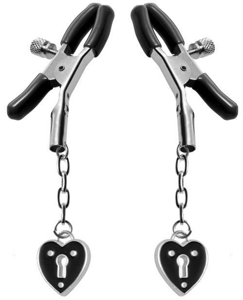 Master Series Charmed Heart Padlock Nipple Clamps | Kinkly Shop