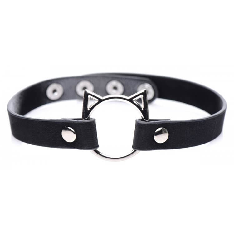 Master Series Slim Kinky Kitty Ring Choker in Black | Kinkly Shop