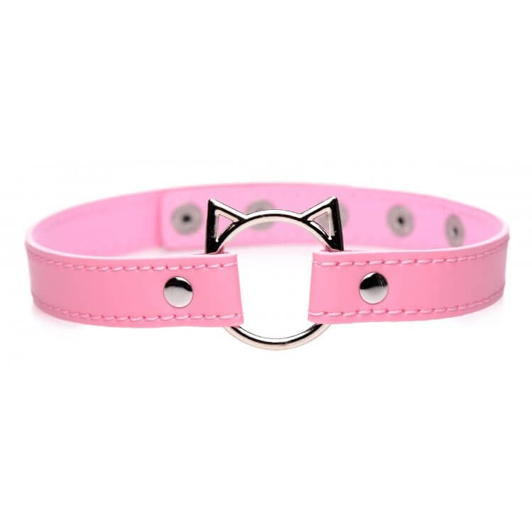 Master Series Slim Kinky Kitty Ring Choker in Pink | Kinkly Shop