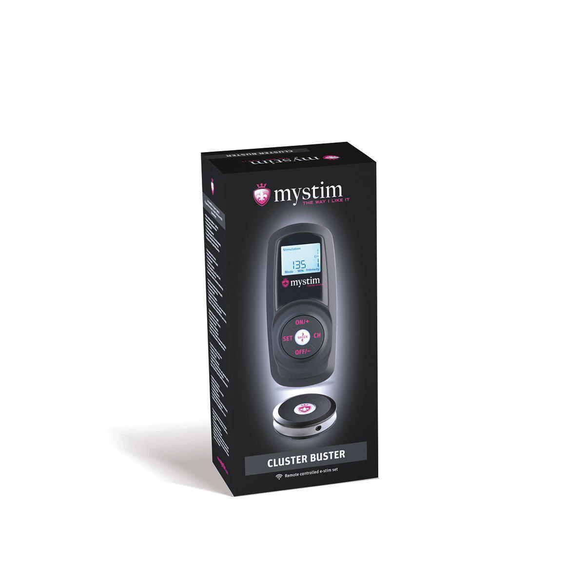 Packaging for the Mystim Cluster Buster Starter Kit. | Kinkly Shop