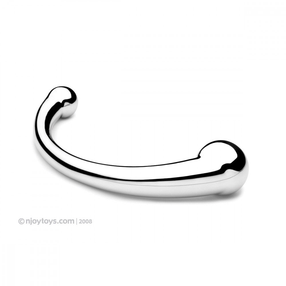 Slightly different angle of the Njoy Pure Wand. This slightly lifted angle showcases the U-shape design of the dildo better. | Kinkly Shop