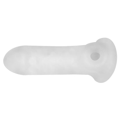 Showing the testicle anchor base design of the Perfect Fit Fat Boy Thin Penis Extender Sleeve | Kinkly Shop