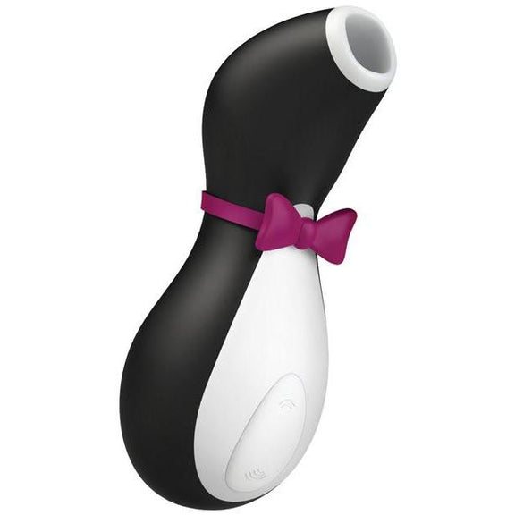 Satifyer Pro Penguin in front of a plain white background - Kinkly Shop