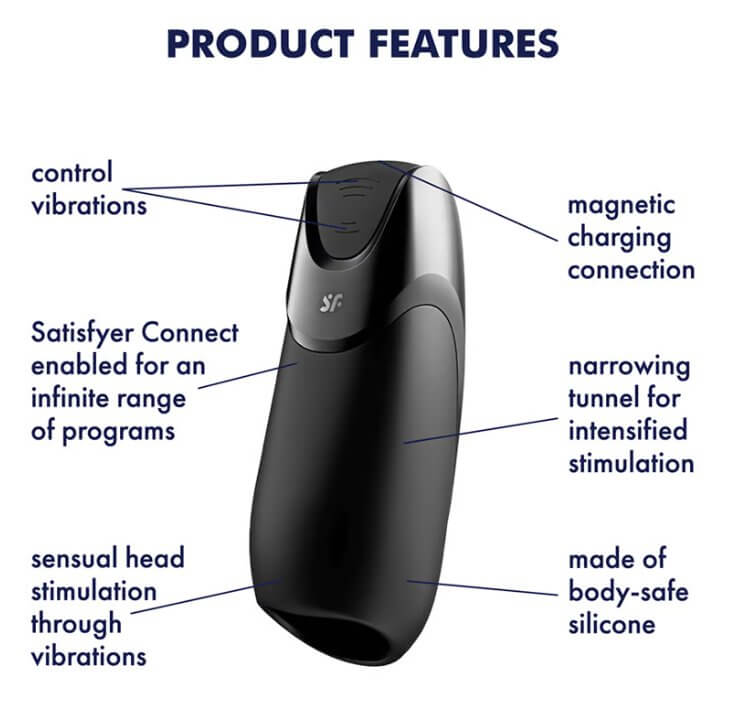 Satisfyer Men Vibration+ App-Controlled Head Vibrator Kinkly Shop Satisfyer Men Vibration+ App-Controlled Head Vibrator Kinkly Shop