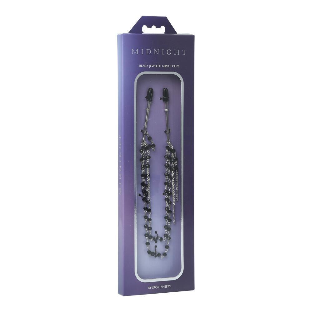 Sportsheets Black Jeweled Nipple Clips - Kinkly Shop
