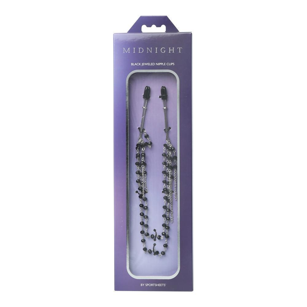 Sportsheets Black Jeweled Nipple Clips - Kinkly Shop