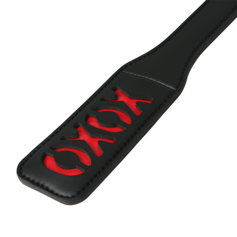 Sportsheets Black Vinyl Paddle, XOXO - Kinkly Shop