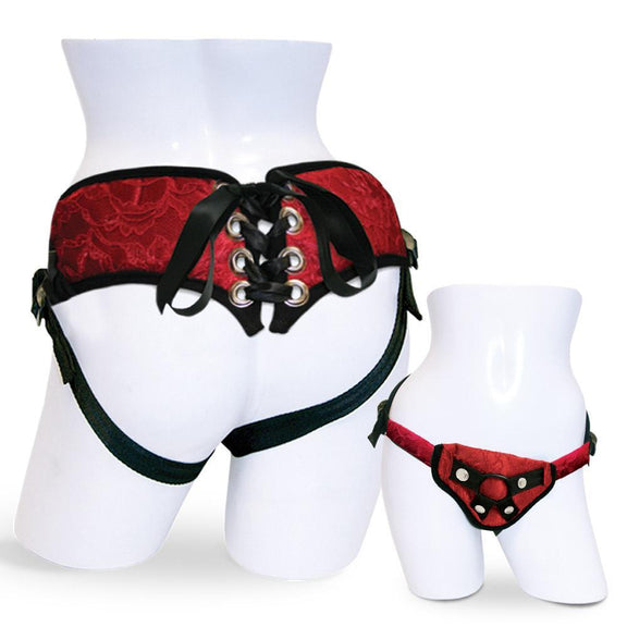 Sportsheets Red Lace Corsette Strap On - Kinkly Shop