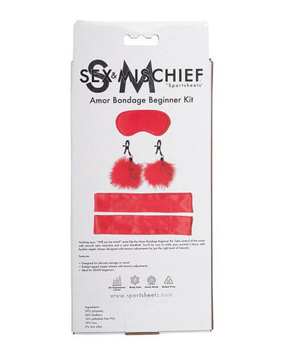 Back of the packaging for the Sportsheets Amor Bondage Kit | Kinkly Shop