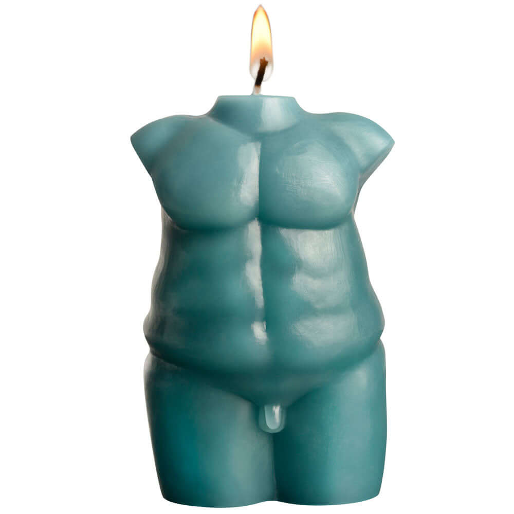 The front side of the Sportsheets Torso 2 Wax Play Candle against a white background. | Kinkly Shop