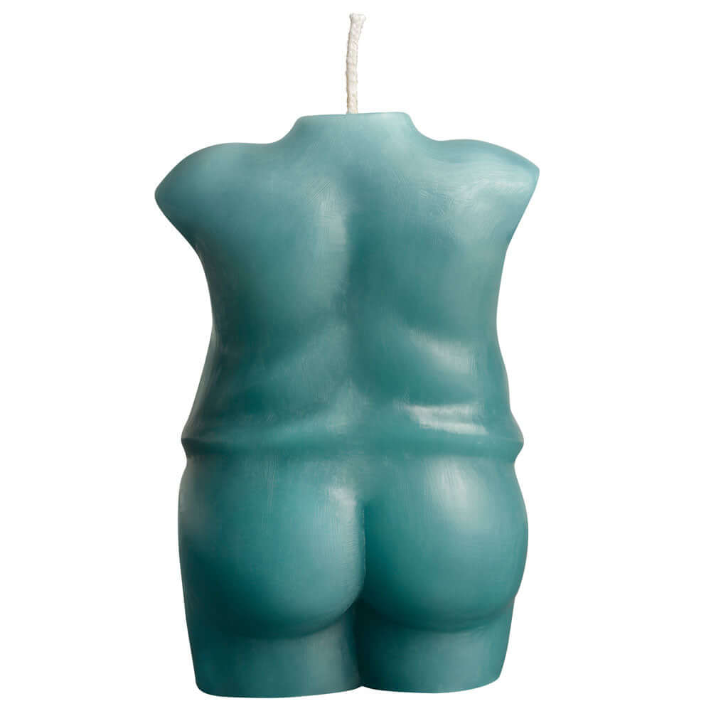 The back view of the Sportsheets Torso 2 Wax Play Candle up against a white background. | Kinkly Shop