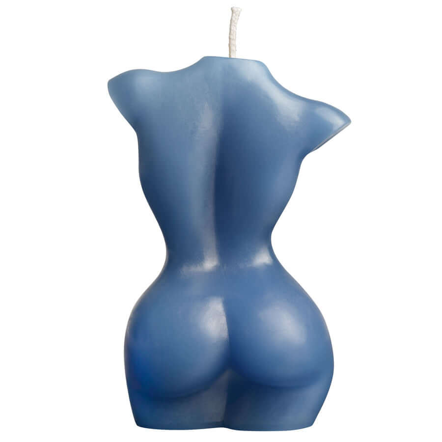 The backside of the Sportsheets Torso 3 Wax Play Candle up against a white background. | Kinkly Shop