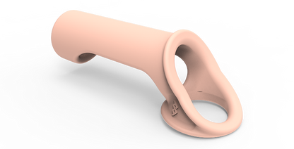 Another view of the Stealth Shaft Support showcases the base of the toy. There is a hole for shaft placement as well as a hole that the testicles are slid into. | Kinkly Shop