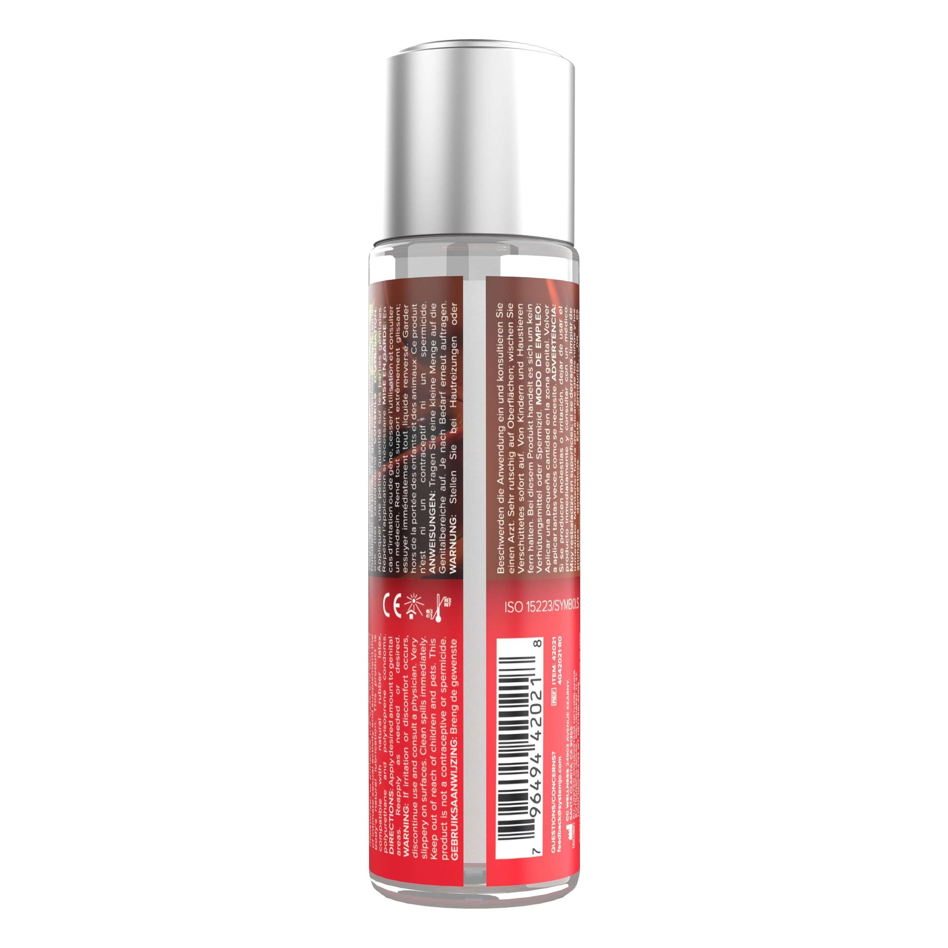 The System JO Sweet and Bubbly Pleasure Set Chocolate Covered Strawberry lube bottle. The bottle has a pop top lid for pouring. | Kinkly Shop