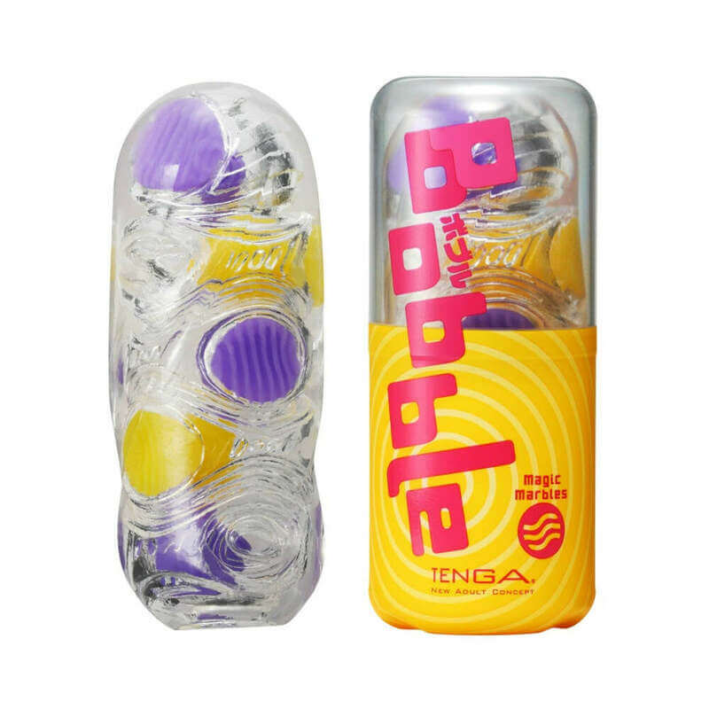 Tenga Bobble in Magic Marbles up against a white background | Kinkly Shop