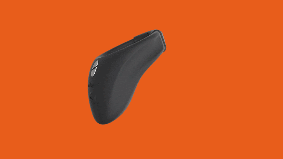 GIF shows the We-Vibe Bond in a 360-degree motion. This shows the thick vibrator base and the design of the Custom Link feature. The GIF shows the We-Vibe Bond being opened and then fastened closed. | Kinkly Shop